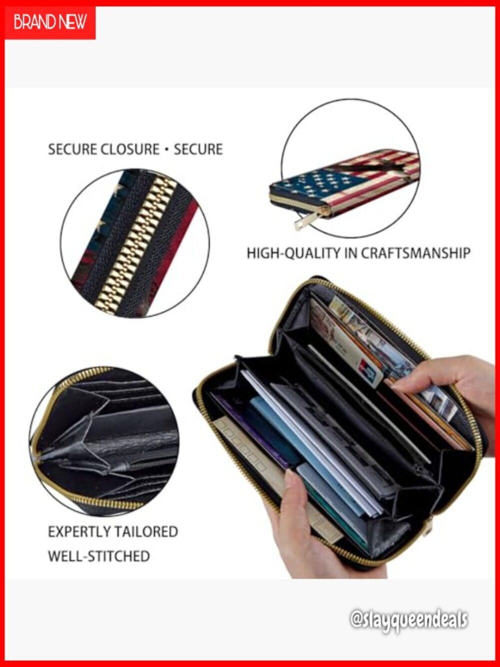 Large Capacity Leather Clutch with RFID Blocking & Detachable Wrist Strap - Picture 5 of 7